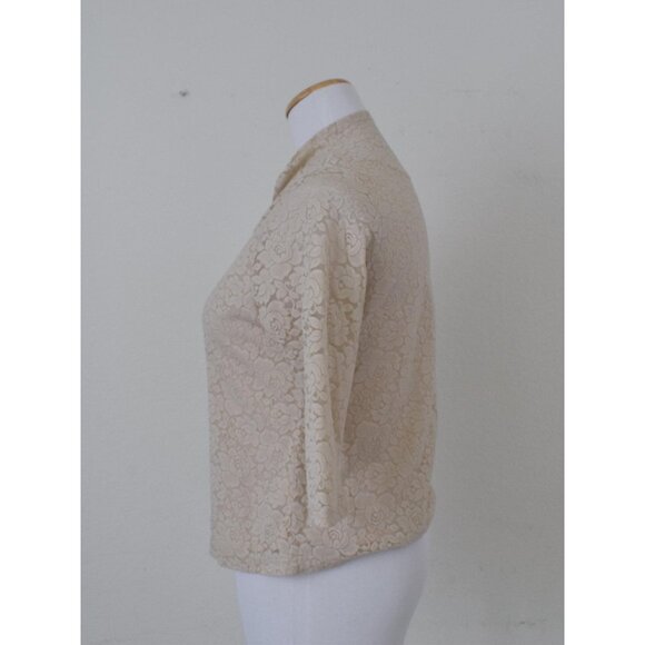 Vintage Nylon High Neck Lace‎ Pullover Blouse - Picture 3 of 10
